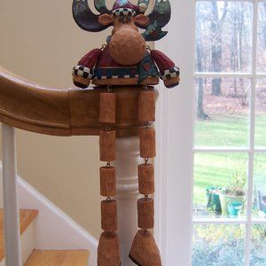 Christmas Moose Mantle Decoration